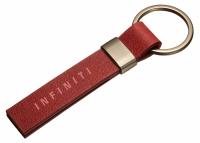 Кожаный брелок Infiniti Logo Keychain, Metall/Leather Saffiano 2, Red/Silver, артикул FKBLRTINR