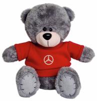 Мягкая игрушка медвежонок Mercedes-Benz Plush Toy Teddy Bear, Grey/Red, артикул FKTDMBGR
