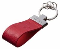 Кожаный брелок Jaguar Premium Leather Keychain, Metall/Leather, Red/Red, артикул FKBRLRCJR