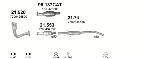 Глушитель Renault Scenic (1996-2003) 21520