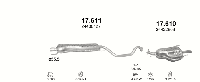 Глушитель Opel Zafira A (1999-2005) 17611