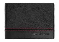 Мужской кожаный мини-кошелек Audi Sport mini Wallet Leather, Mens, black/red, артикул 3151901300