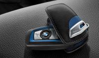 Кожаный футляр для ключа BMW Leather Key Case M Sport, Blue Black, артикул 82292219915