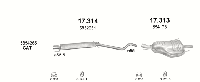 Глушитель Opel Astra H (2004-2010) 17314 Глушитель Opel Astra H (2004-2010) 17314