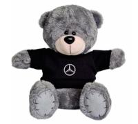 Мягкая игрушка медвежонок Mercedes-Benz Plush Toy Teddy Bear, Grey/Black, артикул FKTDMBGBB