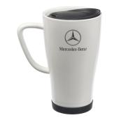 Керамическая кружка с крышкой Mercedes-Benz Travel Mug, 450ml, White/Black, артикул B669A2586