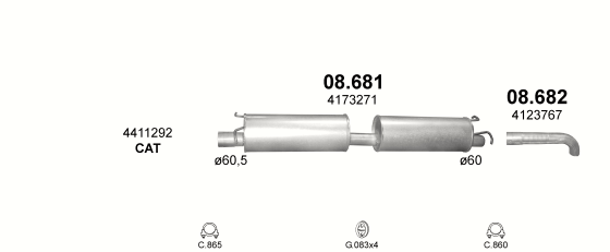 Глушитель Ford Transit (2000-2013) 8681