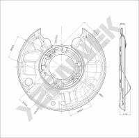 Кожух защитный тормозного диска Mercedes C W203 (2000-2007) DCD0008