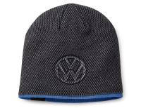 Спортивная зимняя шапка унисекс Volkswagen 3D-Logo Unisex Knitted Hat, Grey/Blue, артикул 33D084303A