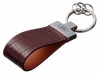 Кожаный брелок Land Rover Premium Leather Keychain, Metall/Leather, Brown, артикул FKBRLKCLR