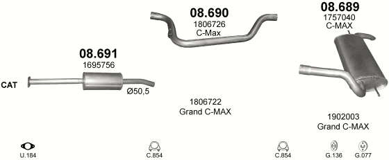 Глушитель Ford Focus (2011-2019) 8689