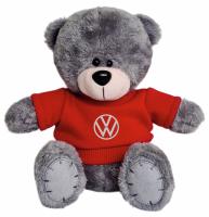 Мягкая игрушка медвежонок Volkswagen Plush Toy Teddy Bear, Grey/Red, артикул FKTDVWGR