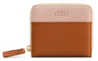 Маленький женский кожаный кошелек Audi Wallet Leather, Small, Womens, Brown/Rose, артикул 3152101300