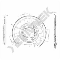 Кожух защитный тормозного диска Mercedes E W211 (2002-2009) DCD0089