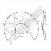 Кожух защитный тормозного диска Volkswagen Transporter T5 (2003-2015) DCD0216