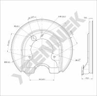 Кожух защитный тормозного диска Volkswagen Golf (1997-2004) DCD0126
