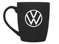 Фарфоровая кружка Volkswagen Logo Mug, Soft-touch, 360ml, Black/White, артикул 000069601A25S4