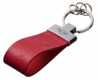 Кожаный брелок MINI Premium Leather Keychain, Metall/Leather, Red/Red, артикул FKBRLRCMI Кожаный брелок MINI Premium Leather Keychain, Metall/Leather, Red/Red, артикул FKBRLRCMI