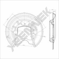 Кожух защитный тормозного диска Audi A3 8P/8PA (2003-2013) DCD0263