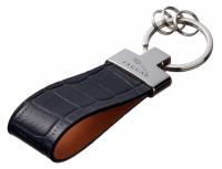 Кожаный брелок Jaguar Premium Leather Keychain, Metall/Leather, Black/Cognac, артикул FKBRLBCJR