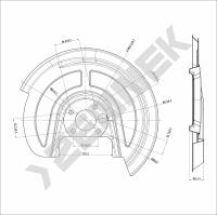 Кожух защитный тормозного диска Volkswagen Beetle A4 (1997-2010) DCD0258