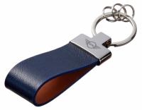 Кожаный брелок MINI Premium Leather Keychain, Metall/Leather, Blue/Cognac, артикул FKBRLIMI Кожаный брелок MINI Premium Leather Keychain, Metall/Leather, Blue/Cognac, артикул FKBRLIMI