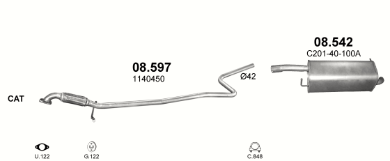 Глушитель Mazda 2 (2003-2007) 8597