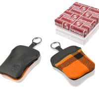 Кожаный чехол для ключа Porsche Classic Key Case, Plaid Orange Black, артикул PCG91410010