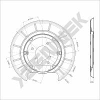 Кожух защитный тормозного диска Peugeot 406 (1995-2004) DCD0009
