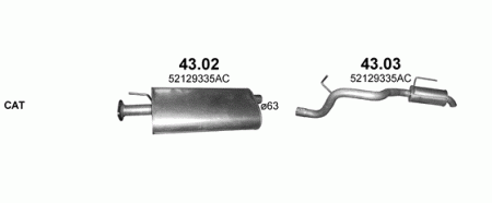 Глушитель Jeep Cherokee KL (2013-2023) 4303