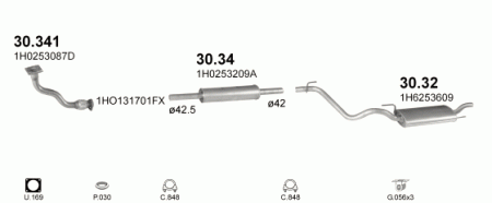 Глушитель Volkswagen Golf (1991-1997) 3032