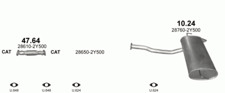 Глушитель Kia Sportage (2010-2016) 1024