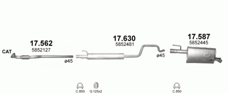 Глушитель Opel Meriva (2002-2010) 17587