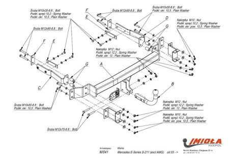 Прицепное устройство (фаркоп) Mercedes E W211 (2002-2009) M041