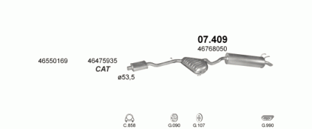 Глушитель Fiat Marea (1996-2002) 7409