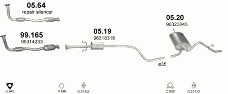 Глушитель Daewoo Matiz (1998-) 519