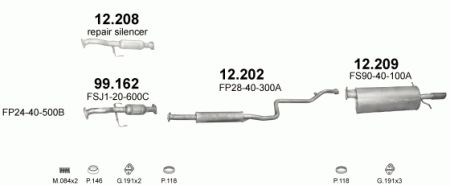 Глушитель Mazda 626 GF (1997-2002) 12202