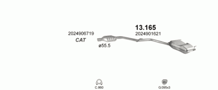 Глушитель Mercedes C W202 (1993-2001) 13165
