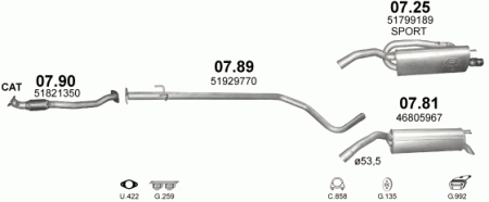 Глушитель Fiat Bravo (2007-2014) 789