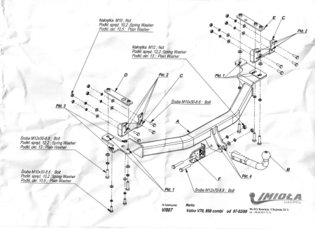 Прицепное устройство (фаркоп) Volvo S40 (1996-2004) V007