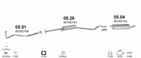 Глушитель Daewoo Nexia (1994-2016) 526