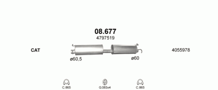 Глушитель Ford Transit (2000-2013) 8677