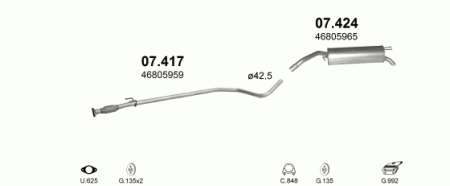 Глушитель Fiat Stilo (2001-2010) 7424