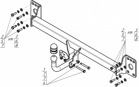 Прицепное устройство (фаркоп) Volkswagen Touareg (2002-2010) 92706A
