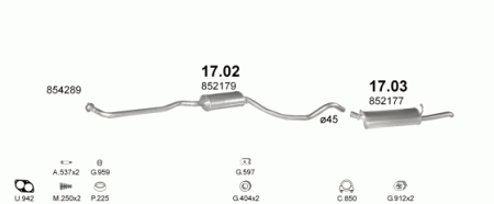 Глушитель Opel Ascona C (1981-1988) 1703