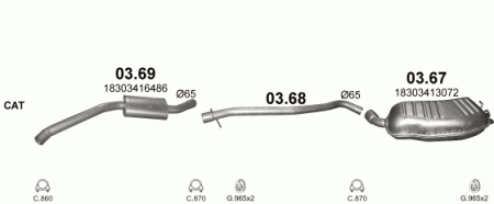 Глушитель BMW X3 E83 (2003-2010) 367