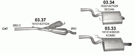 Глушитель BMW 5 E39 (1995-2004) 334