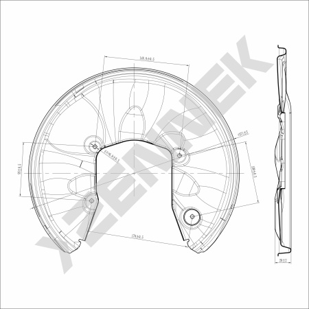 Кожух защитный тормозного диска Audi A4 B7 (2004-2008) DCD0039