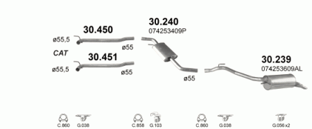 Глушитель Volkswagen Transporter T4 (1990-2003) 30240