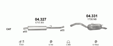 Глушитель Citroen C8 (2002-2014) 4327